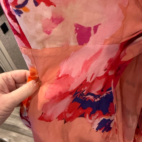 Calvin Klein Pink and Red Floral Midi Dress size 10 - Picture 3 of 9